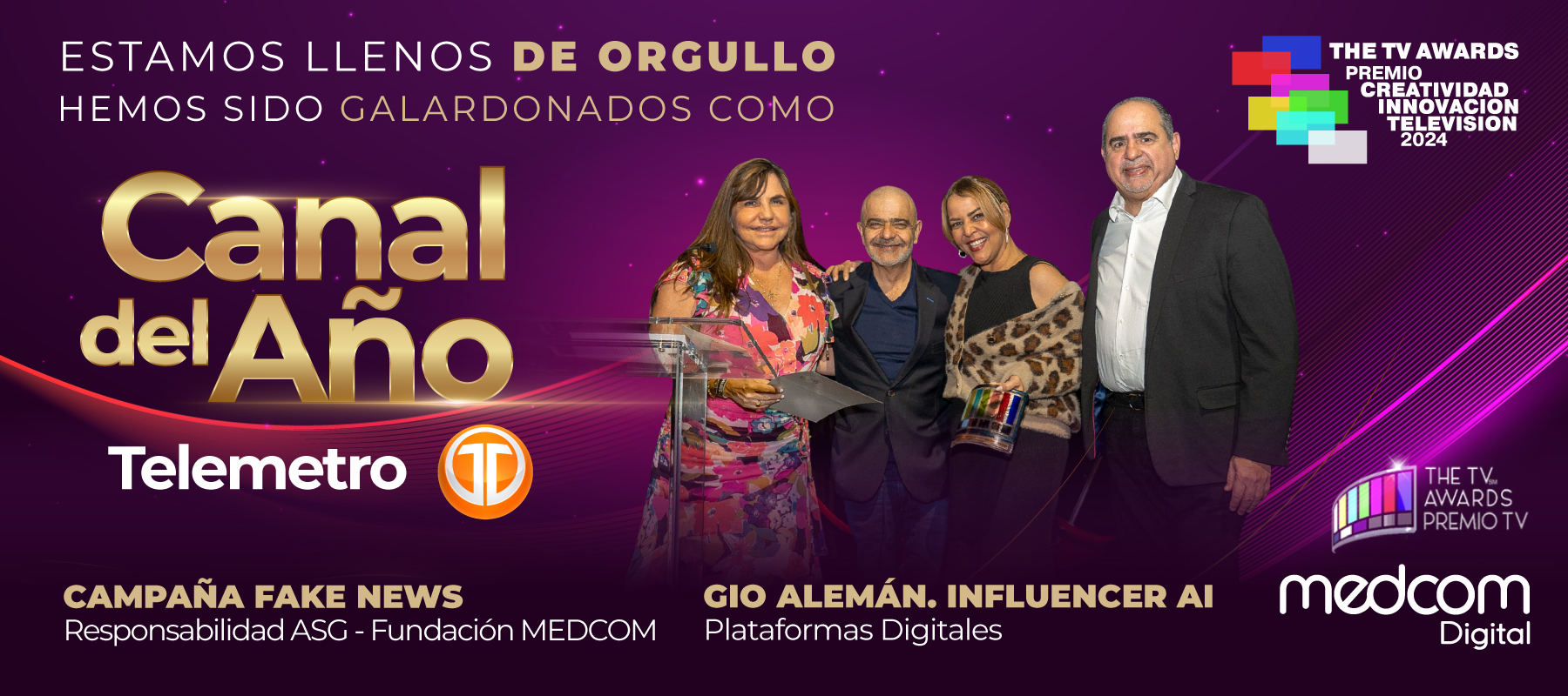 MEDCOM RECIBE 3 PREMIOS INTERNACIONALES EN THE TV AWARDS